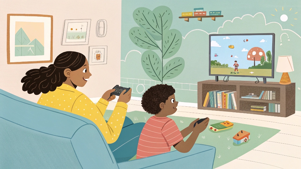 family playing games family gaming together