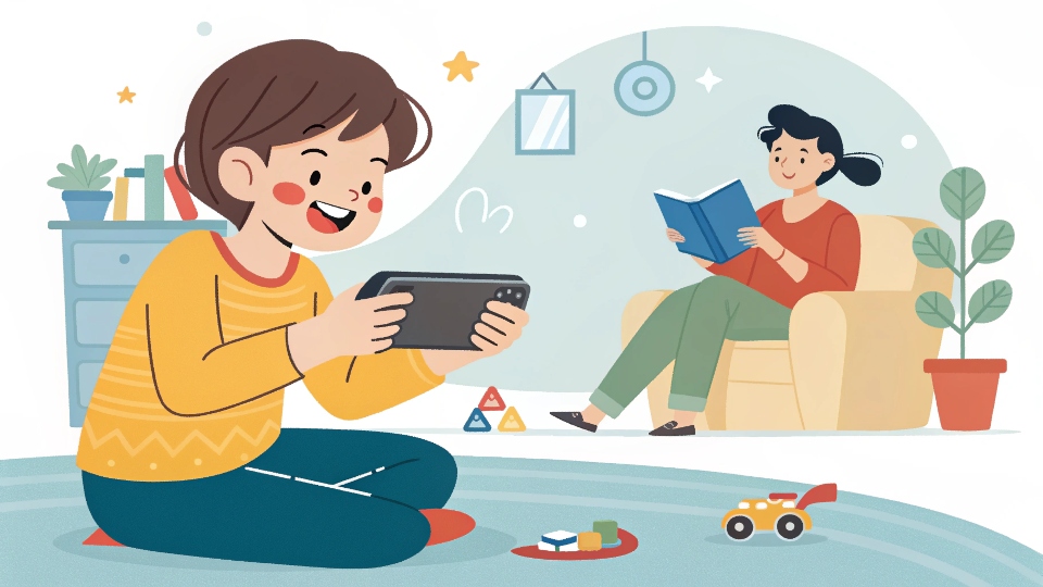 child playing game child playing game console