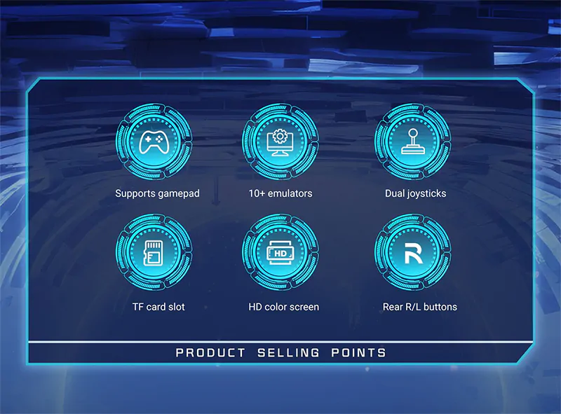 supports gamepad TF card slot HD color screen Rear R/L buttons