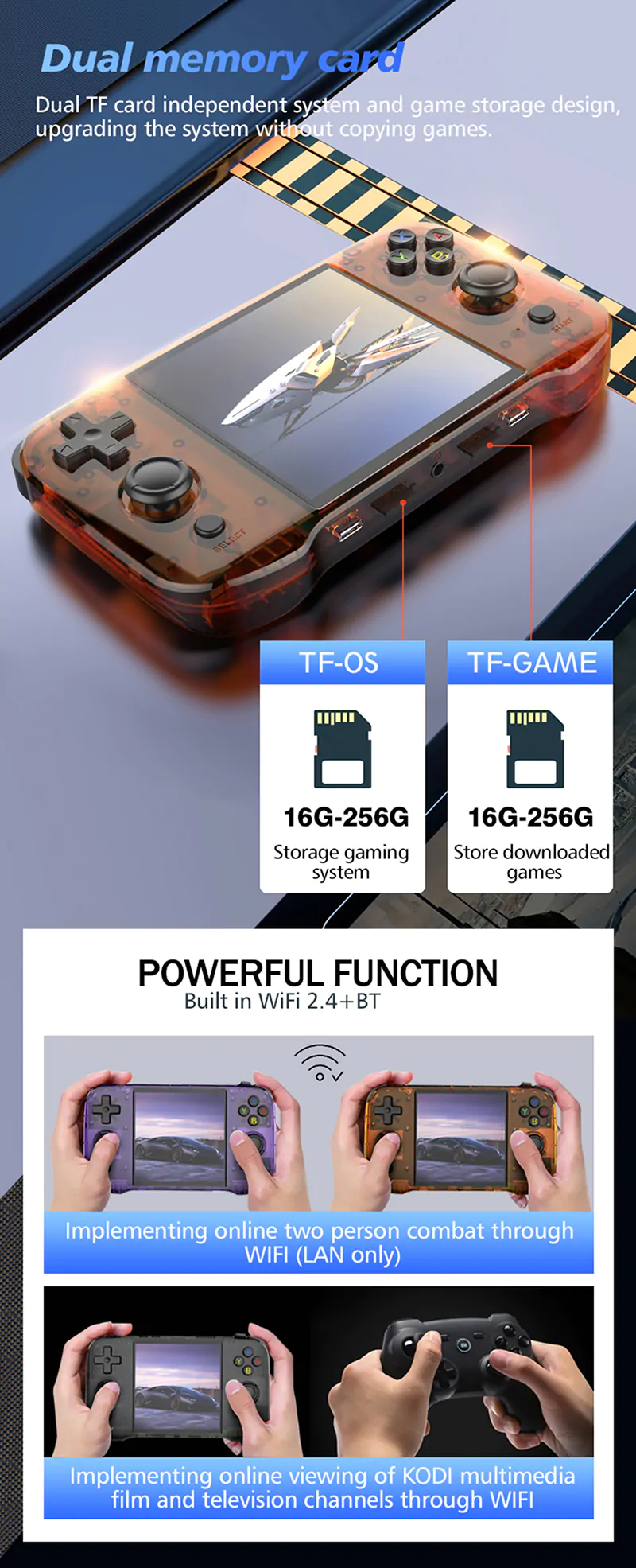 dual memory card, TF-OS and TF-GAME