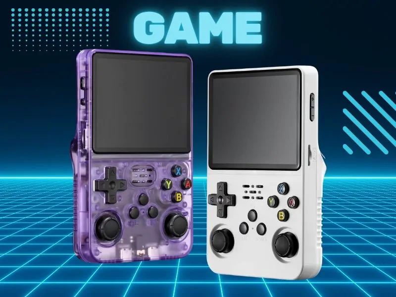 Banner retro game console