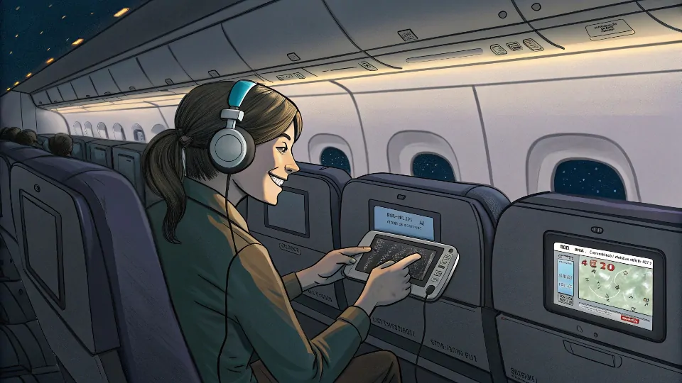 playing console on flight