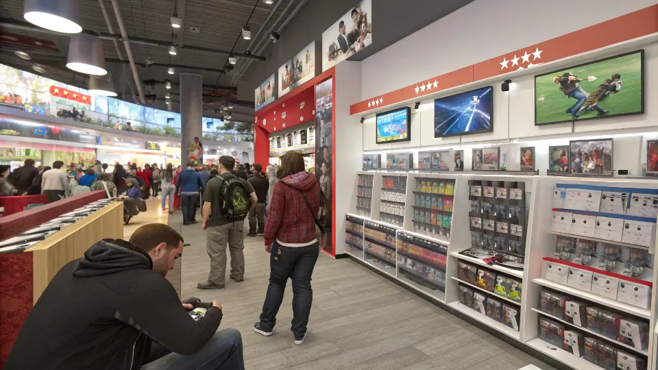 video game store setup